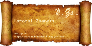Marozsi Zsanett névjegykártya